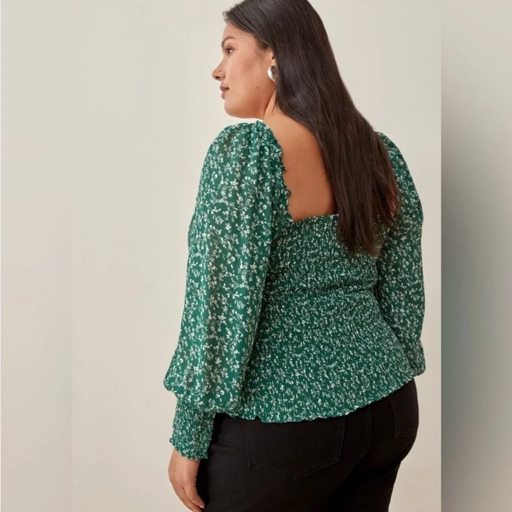 REFORMATION  Pinto Smocked Top 2X